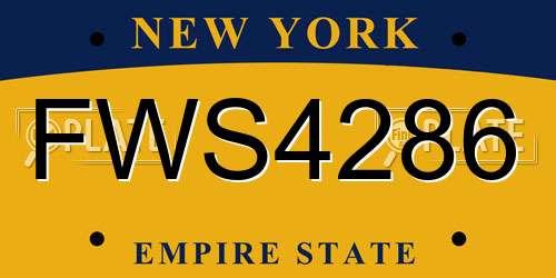 FWS4286 New York License Plate