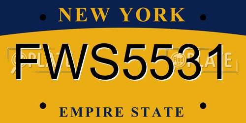 FWS5531 New York License Plate