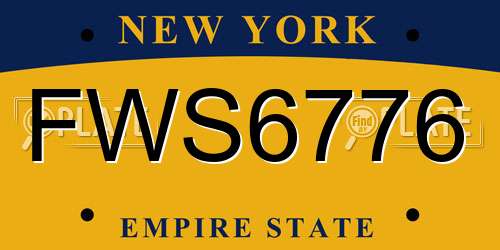 FWS6776 New York License Plate