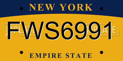 FWS6991 New York License Plate