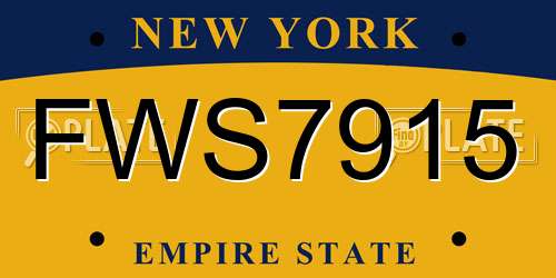 FWS7915 New York License Plate