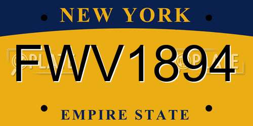 FWV1894 New York License Plate