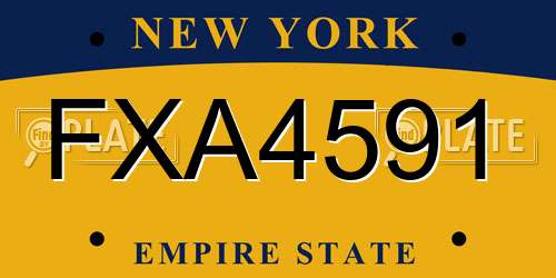 FXA4591 New York License Plate