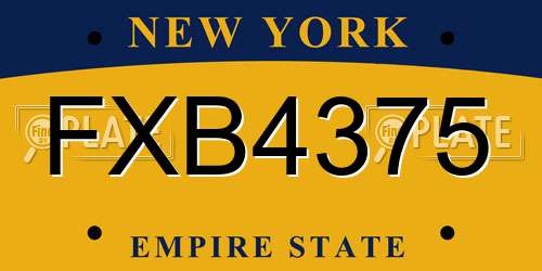 FXB4375 New York License Plate