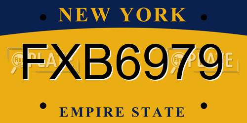 FXB6979 New York License Plate