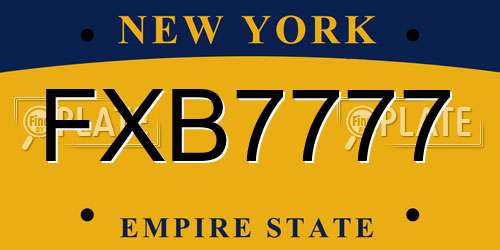 FXB7777 New York License Plate
