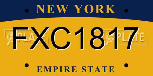 FXC1817 New York License Plate