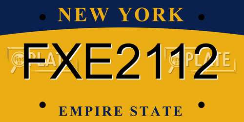 FXE2112 New York License Plate
