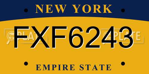 FXF6243 New York License Plate