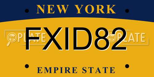 FXID82 New York License Plate