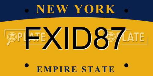 FXID87 New York License Plate