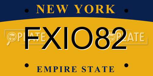 FXIO82 New York License Plate