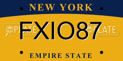 FXIO87 New York License Plate