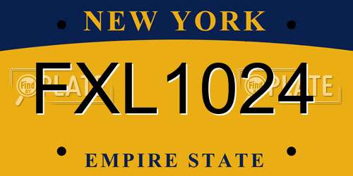 FXL1024 New York License Plate