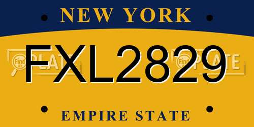 FXL2829 New York License Plate