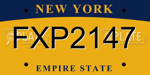 FXP2147 New York License Plate
