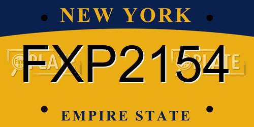 FXP2154 New York License Plate