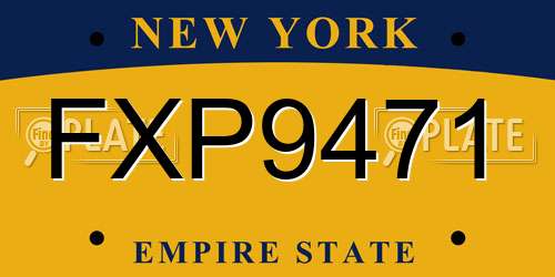 FXP9471 New York License Plate