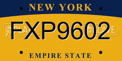 FXP9602 New York License Plate