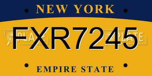 FXR7245 New York License Plate