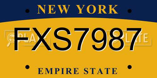 FXS7987 New York License Plate