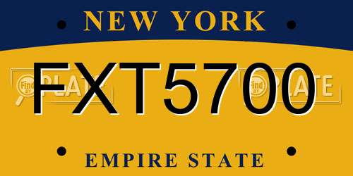 FXT5700 New York License Plate