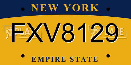 FXV8129 New York License Plate