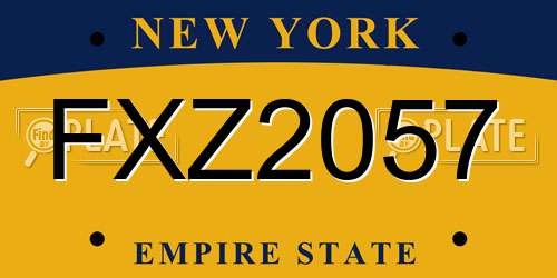 FXZ2057 New York License Plate