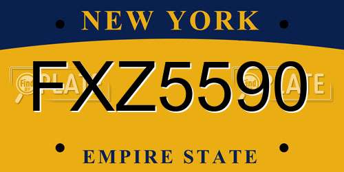 FXZ5590 New York License Plate