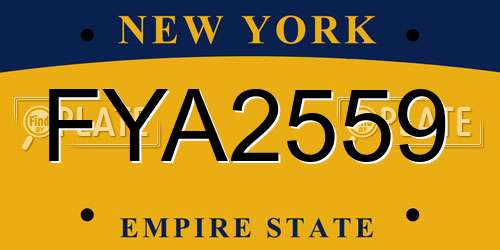 FYA2559 New York License Plate