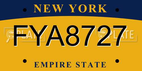 FYA8727 New York License Plate