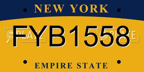 FYB1558 New York License Plate