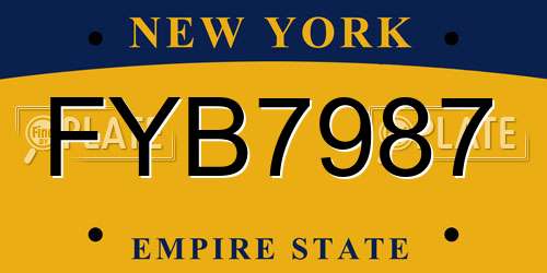 FYB7987 New York License Plate
