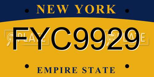 FYC9929 New York License Plate