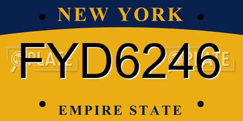 FYD6246 New York License Plate