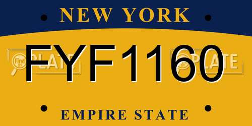 FYF1160 New York License Plate