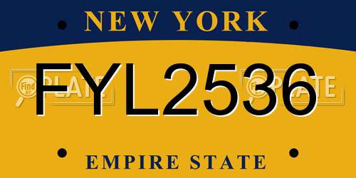 FYL2536 New York License Plate