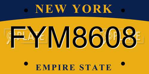 FYM8608 New York License Plate