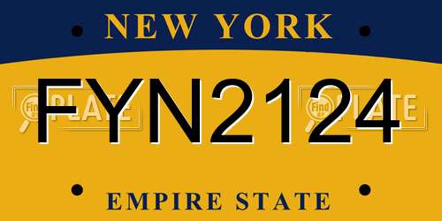FYN2124 New York License Plate