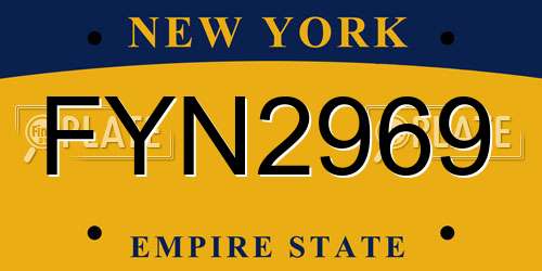 FYN2969 New York License Plate