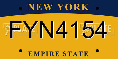 FYN4154 New York License Plate