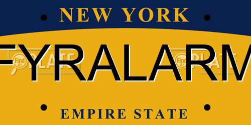 FYRALARM New York License Plate