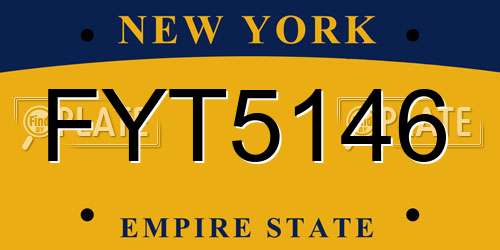 FYT5146 New York License Plate