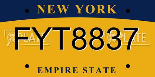 FYT8837 New York License Plate