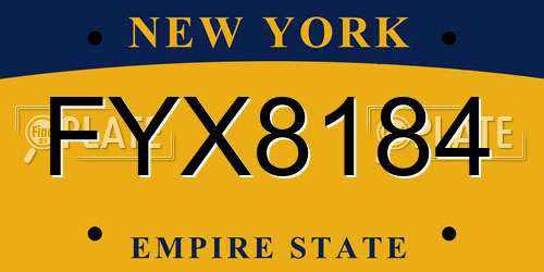FYX8184 New York License Plate