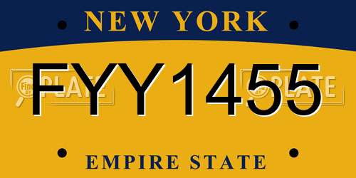 FYY1455 New York License Plate