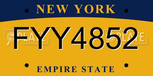 FYY4852 New York License Plate