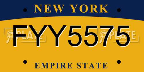 FYY5575 New York License Plate