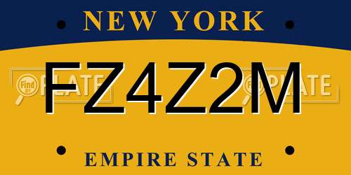 FZ4Z2M New York License Plate