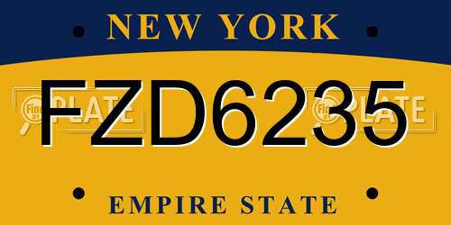 FZD6235 New York License Plate